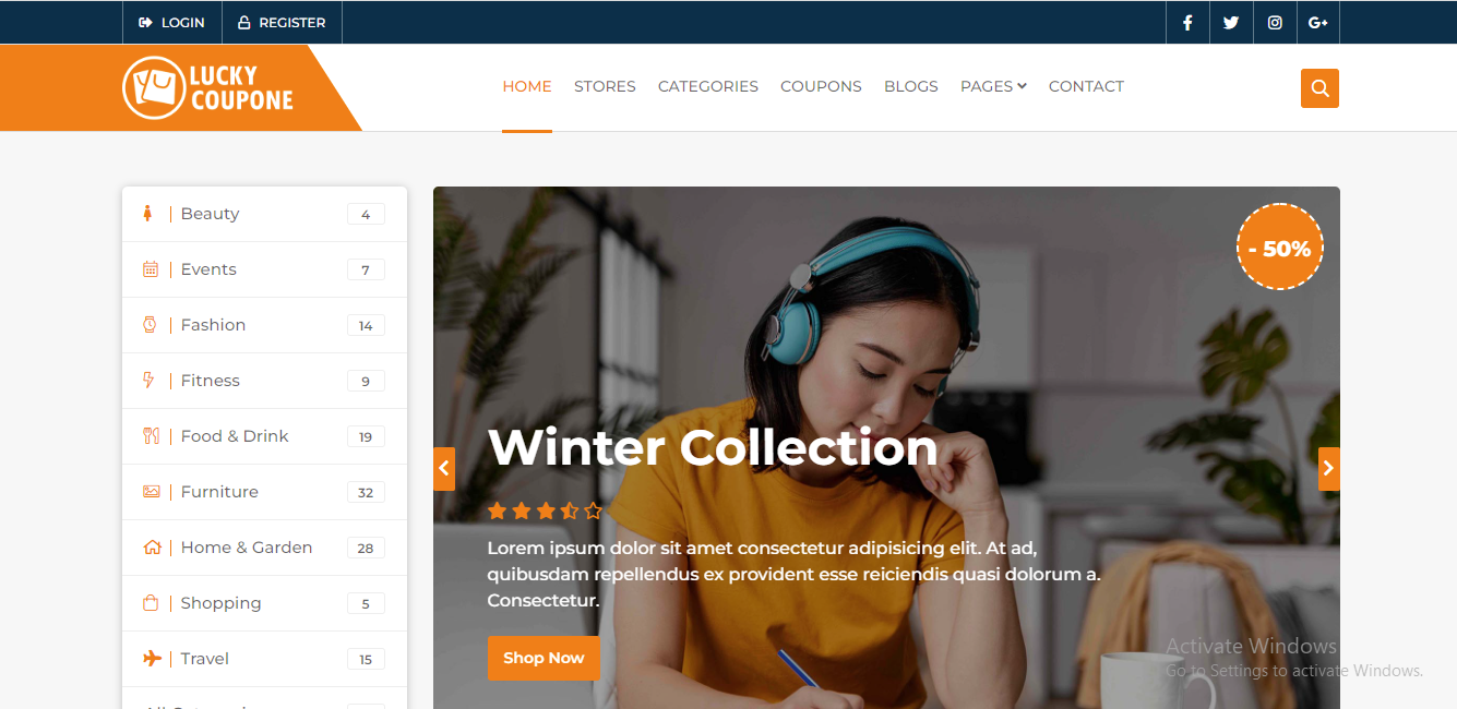 LuckyCoupon - Coupon business HTML template